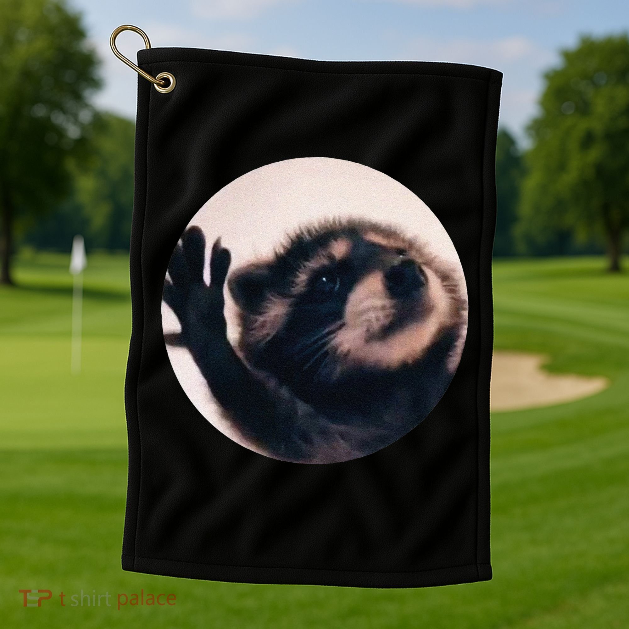 Pedro Pedro Racoon Dance Popular Internet Meme Racoon Day Golf Towel