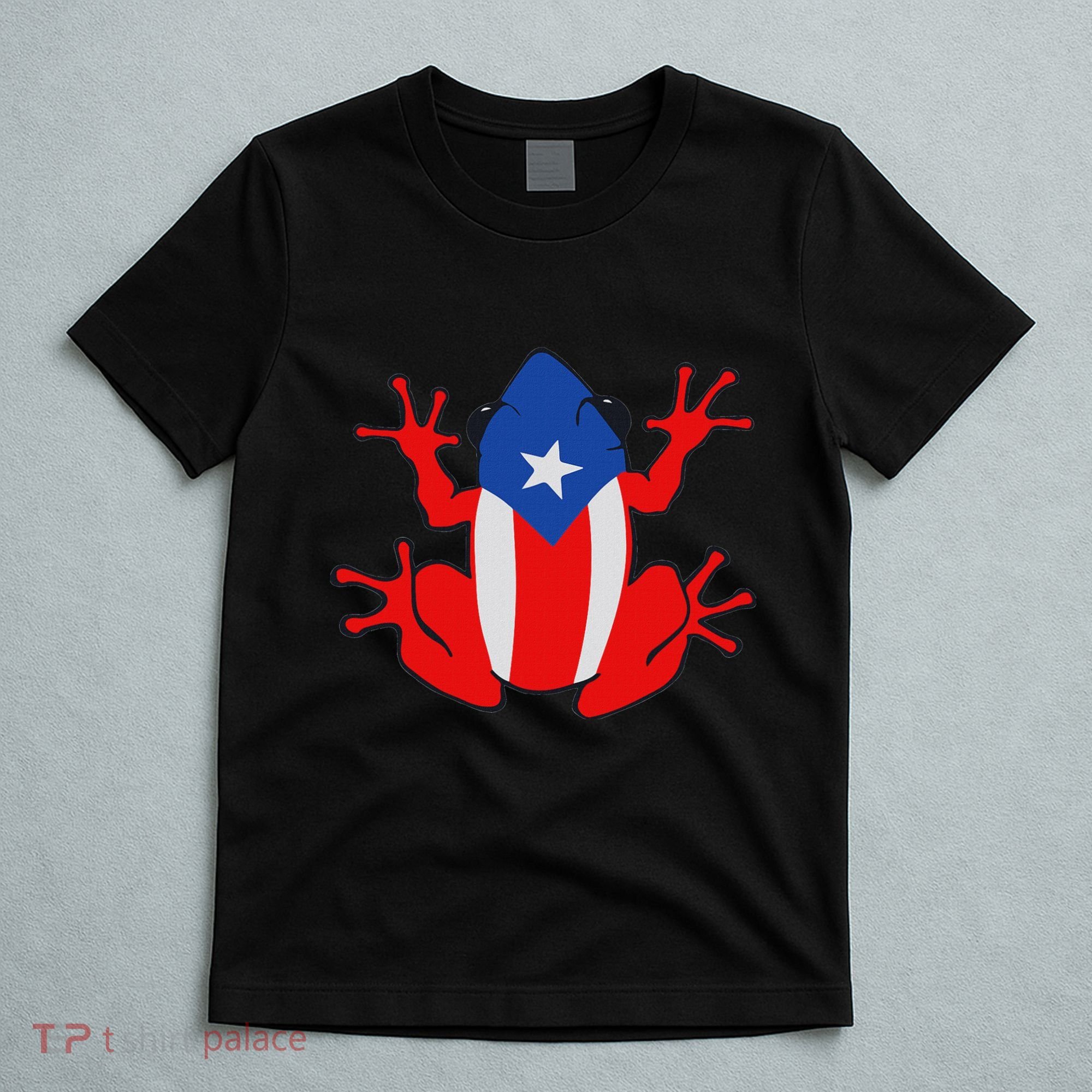 Patriotic Puerto Rico Flag Frog Puero Rican Culture Roots T-Shirt