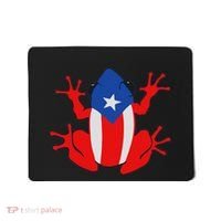 Patriotic Puerto Rico Flag Frog Puero Rican Culture Roots Mousepad thumb 0