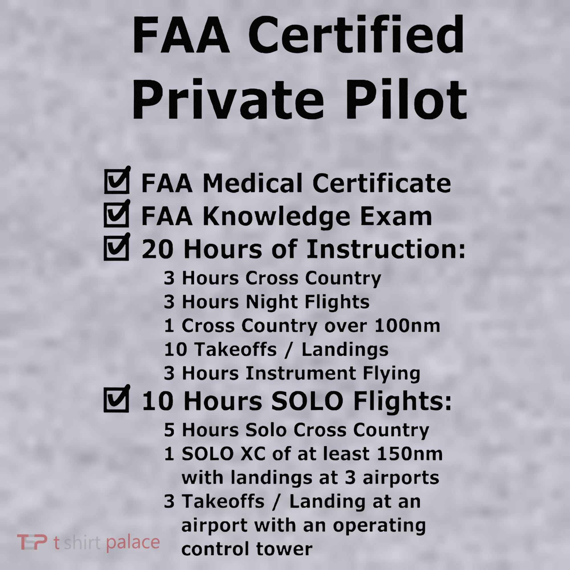 Private Pilot Requirements & Completion Checks Women's Sweatshirt