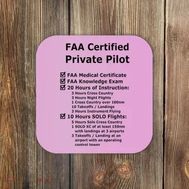Private Pilot Requirements & Completion Checks Coaster