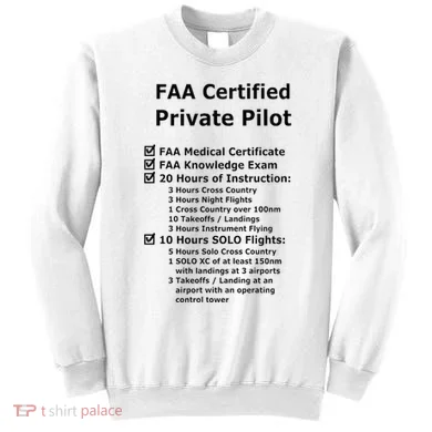 Private Pilot Requirements & Completion Checks Sweatshirt