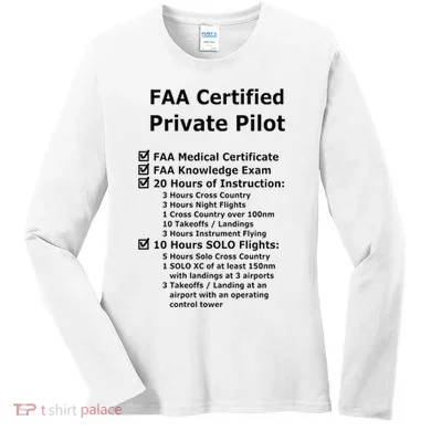 Private Pilot Requirements & Completion Checks Women's Long Sleeve Shirt