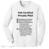 Private Pilot Requirements & Completion Checks Kids Long Sleeve Shirt thumb 0