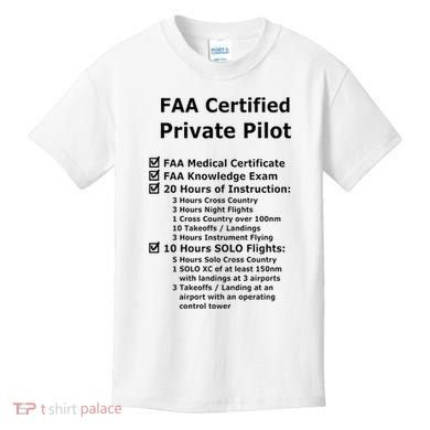 Private Pilot Requirements & Completion Checks Kids T-Shirt