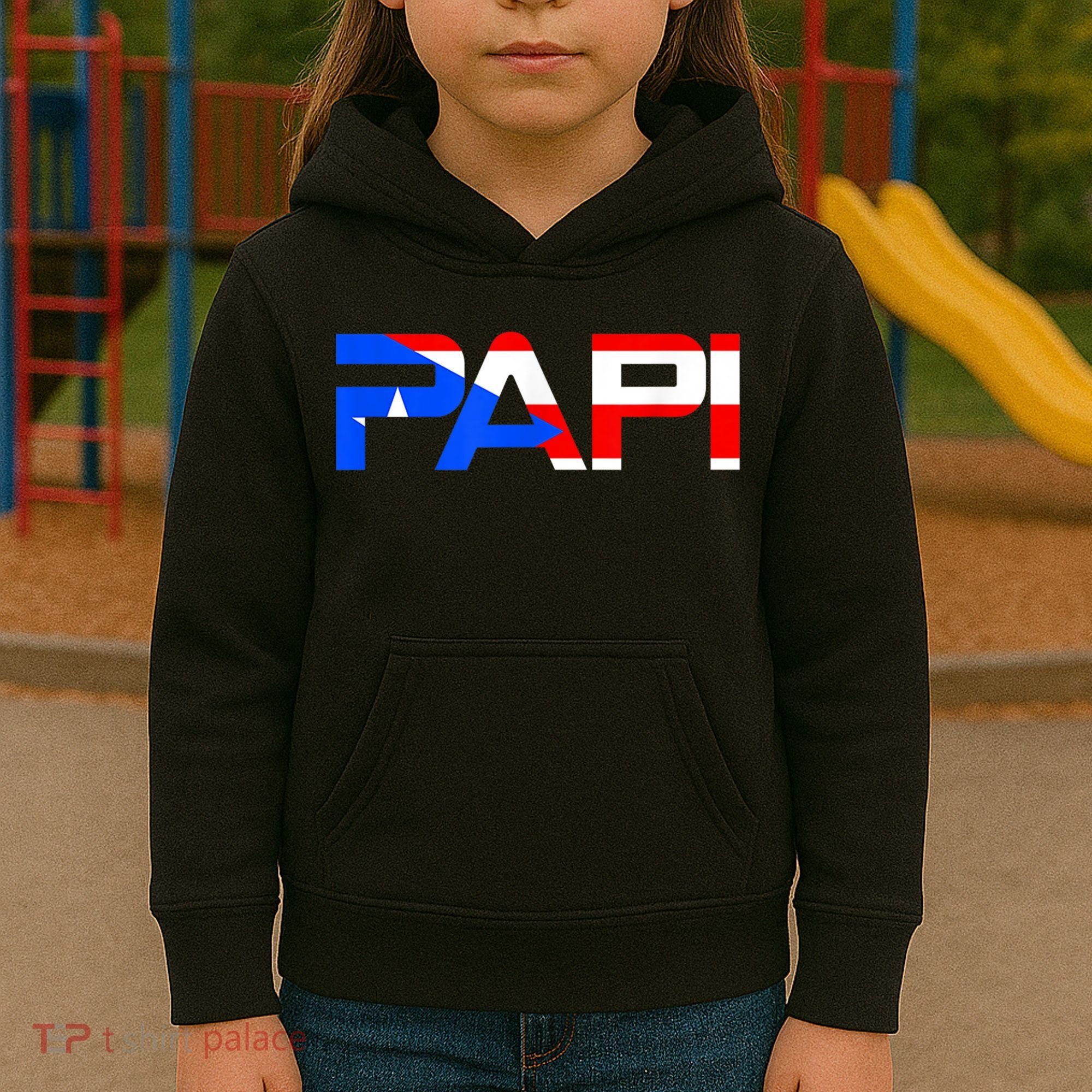 Papi Puerto Rico Flag Kids Hoodie