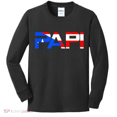 Papi Puerto Rico Flag Kids Long Sleeve Shirt