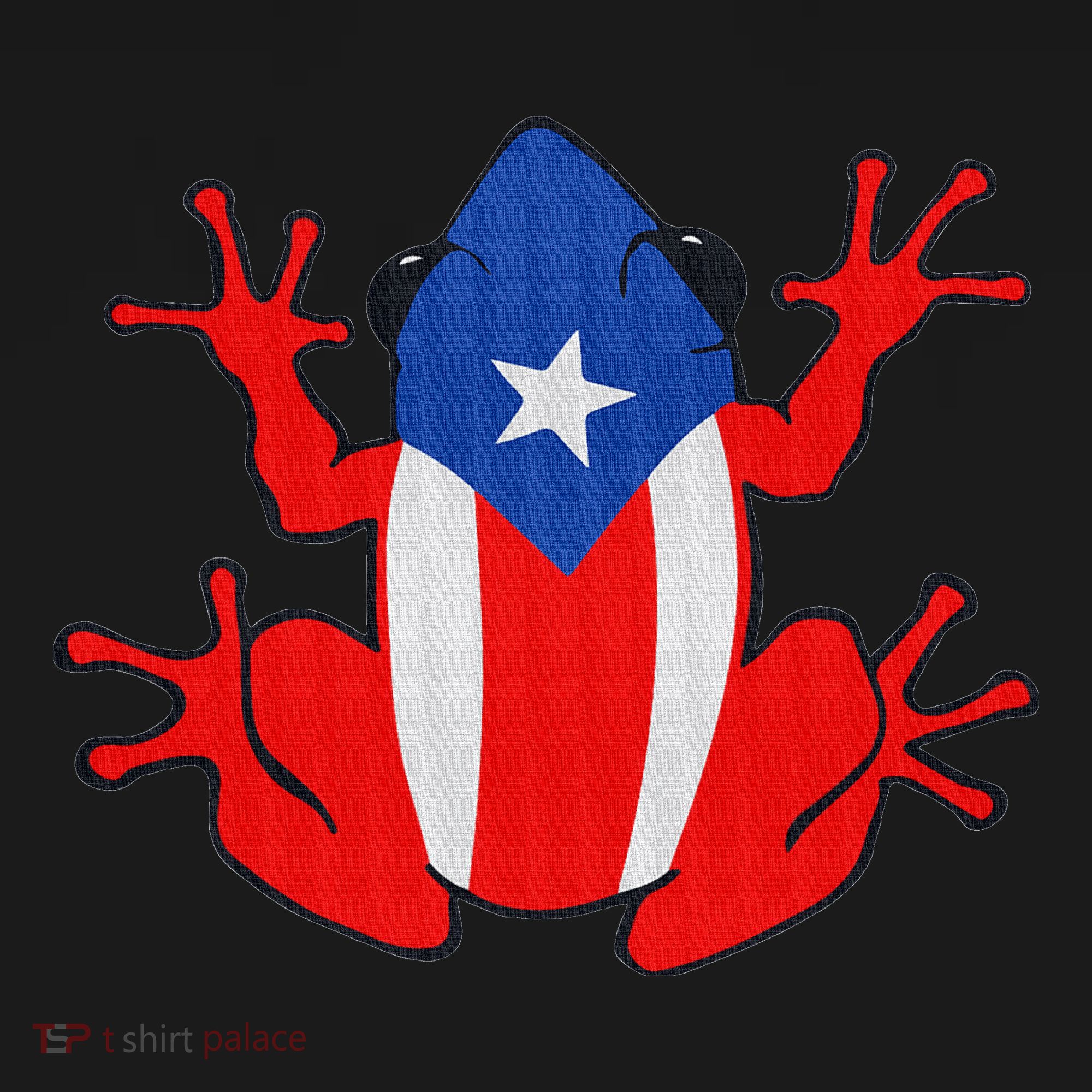 Patriotic Puerto Rico Flag Frog Puero Rican Culture Roots T-Shirt