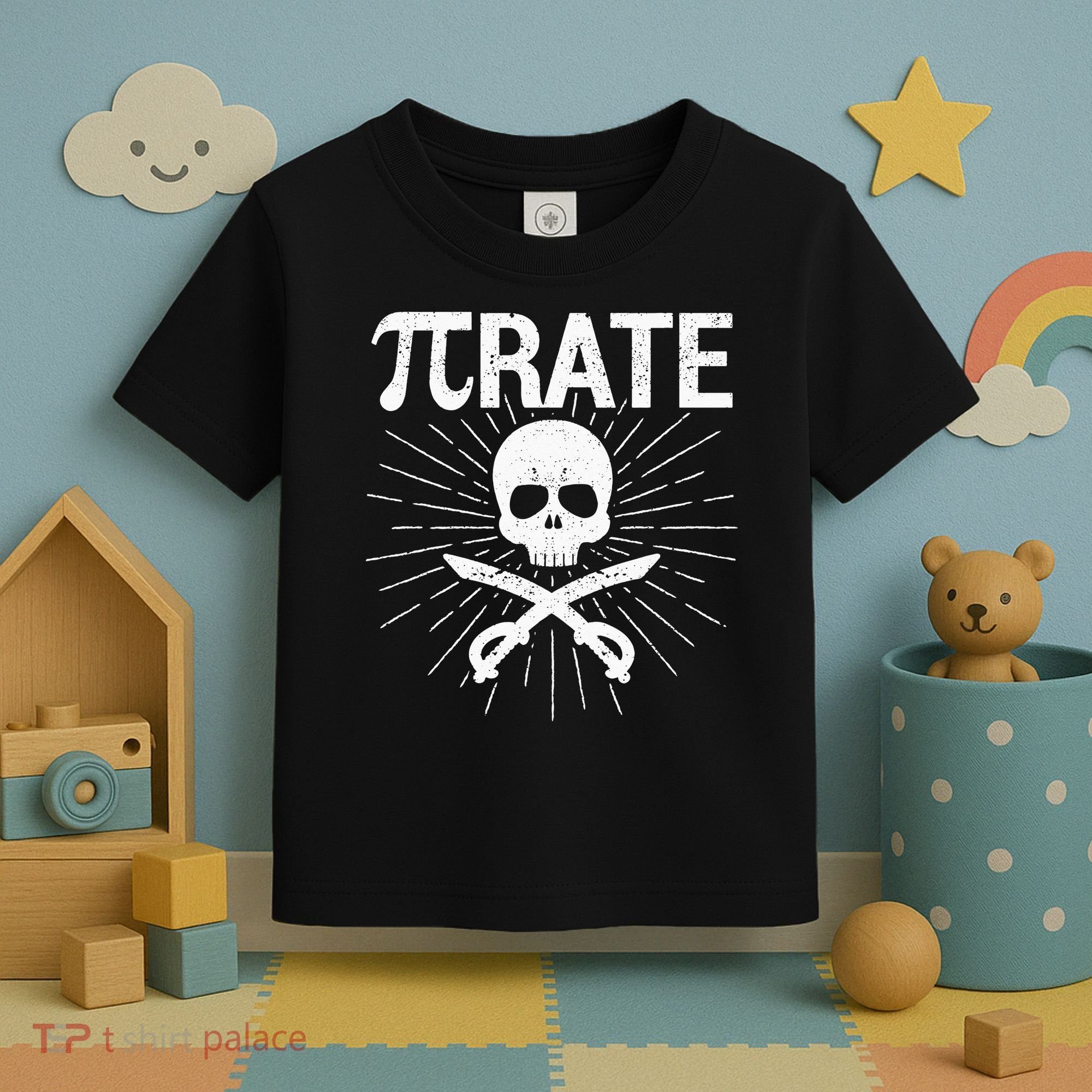 Pirate Pi Rate Pi Day Math Pirates Mathematician Nerd Geek Toddler T-Shirt
