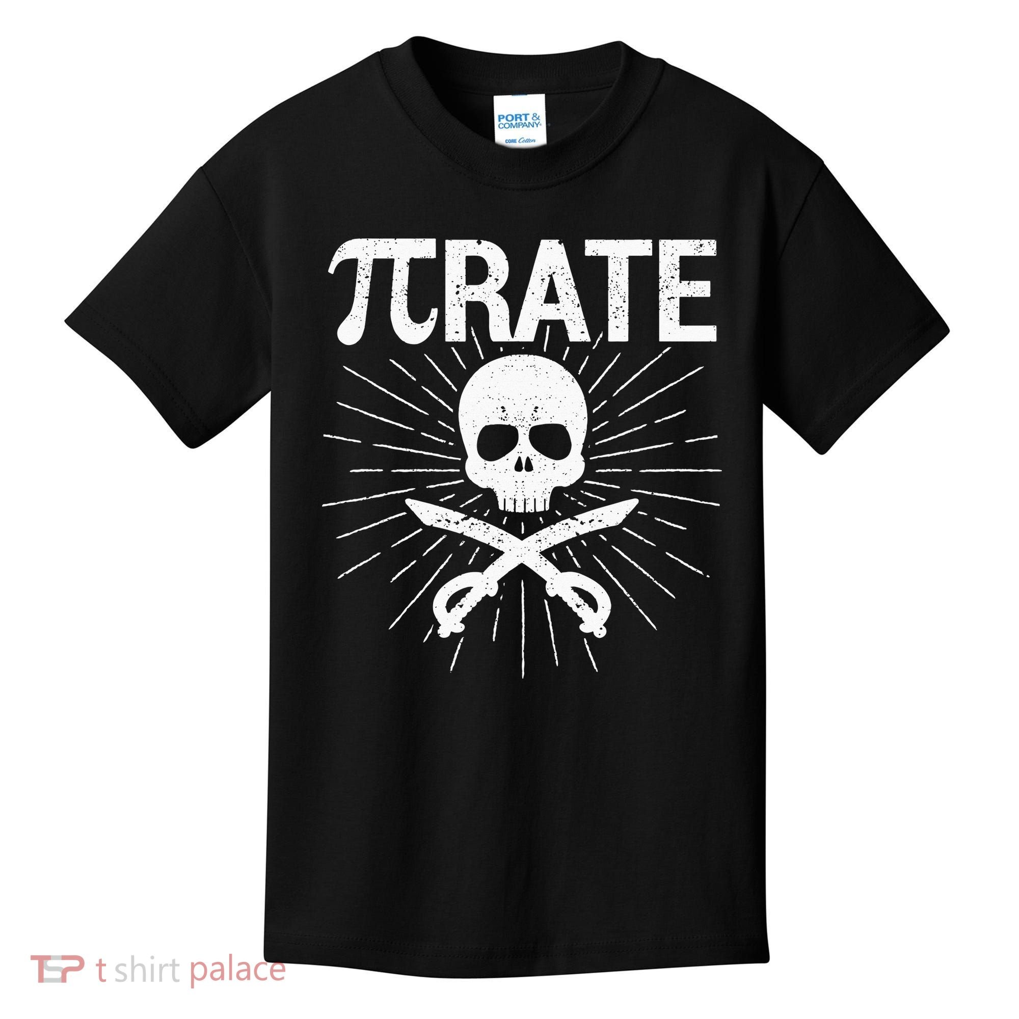 Pirate Pi Rate Pi Day Math Pirates Mathematician Nerd Geek Kids T-Shirt