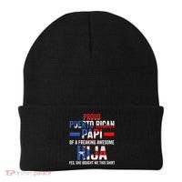 Proud Puerto Rican Papi Of Hija Puerto Rico Dad Daughter Beanie thumb 0