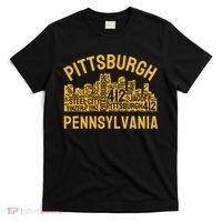 Pittsburgh Pennsylvania Steel City Skyline 412 Yinz Home T-Shirt thumb 0