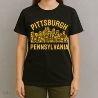 Pittsburgh Pennsylvania Steel City Skyline 412 Yinz Home T-Shirt thumb 4