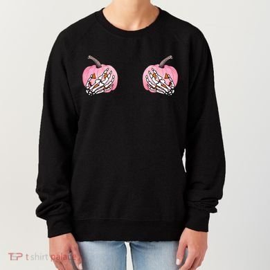 Pink Pumpkin Skeleton Breast Cancer Women's Sweatshirt
