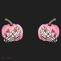 Pink Pumpkin Skeleton Breast Cancer Women's Sweatshirt thumb 2