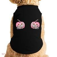 Pink Pumpkin Skeleton Breast Cancer Doggie Tank thumb 0