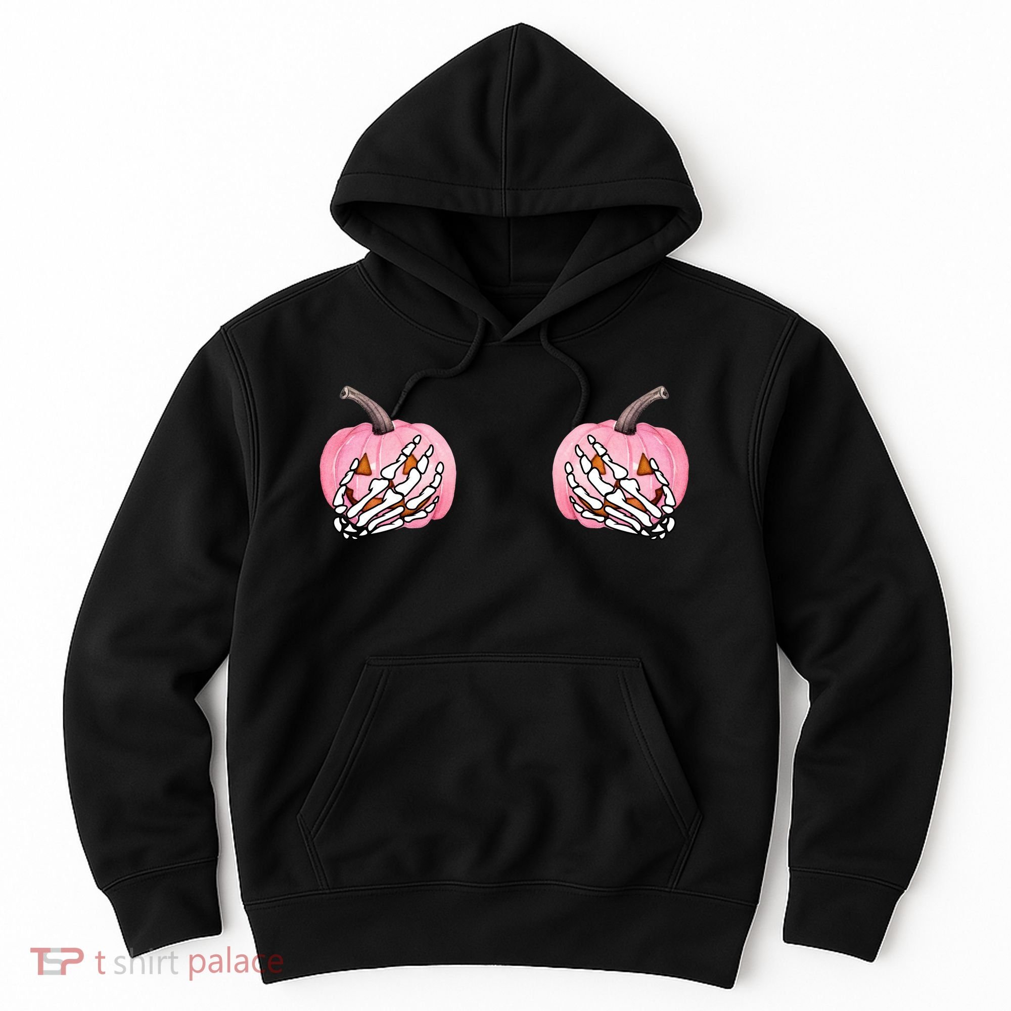Pink Pumpkin Skeleton Breast Cancer Hoodie