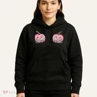 Pink Pumpkin Skeleton Breast Cancer Hoodie thumb 5