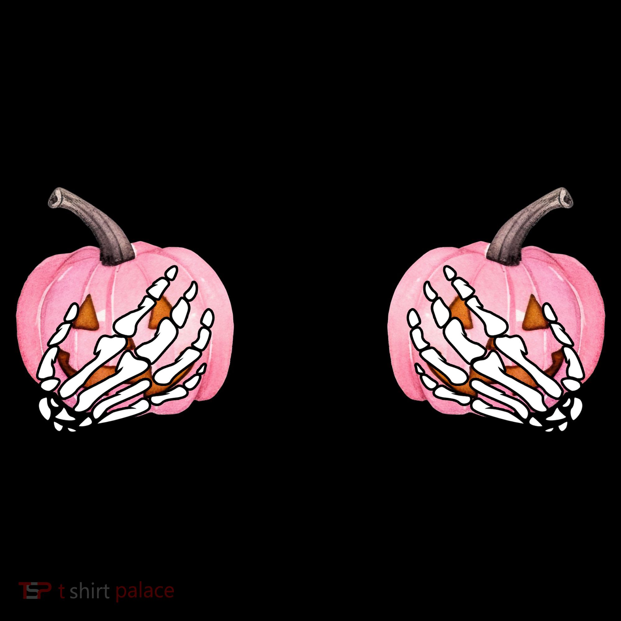 Pink Pumpkin Skeleton Breast Cancer T-Shirt