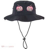 Pink Pumpkin Skeleton Breast Cancer Bucket Hat thumb 0