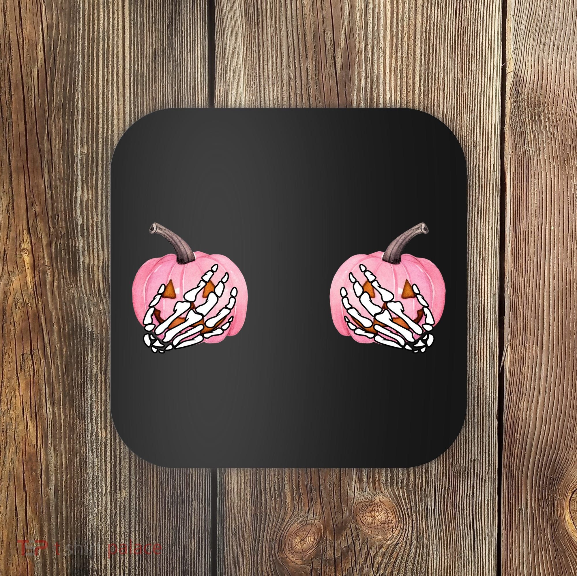 Pink Pumpkin Skeleton Breast Cancer Coaster