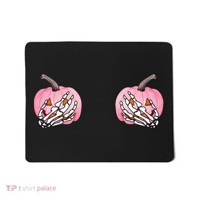 Pink Pumpkin Skeleton Breast Cancer Mousepad