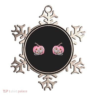 Pink Pumpkin Skeleton Breast Cancer Ornament