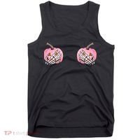 Pink Pumpkin Skeleton Breast Cancer Tank Top thumb 0
