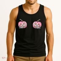 Pink Pumpkin Skeleton Breast Cancer Tank Top thumb 3