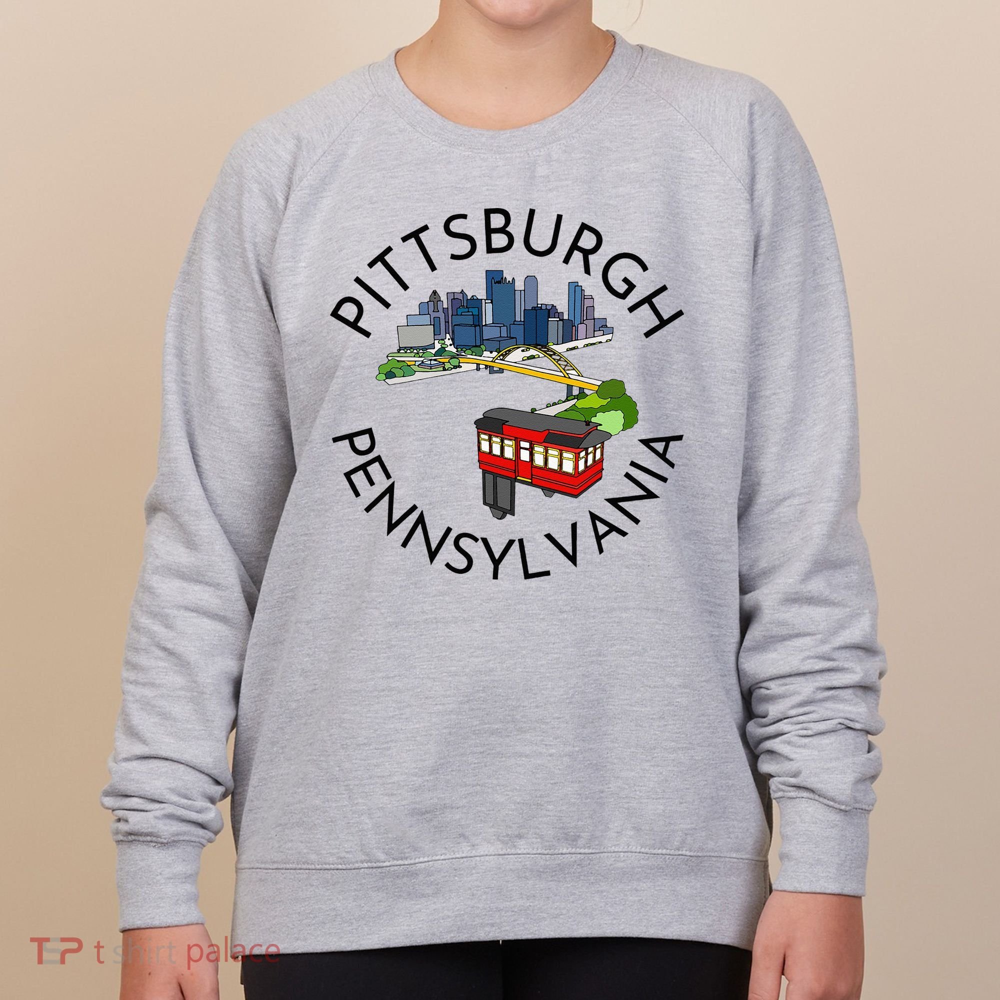 Pittsburgh Pennsylvania Steel City Skyline Bridge 412 Women's Sweatshirt