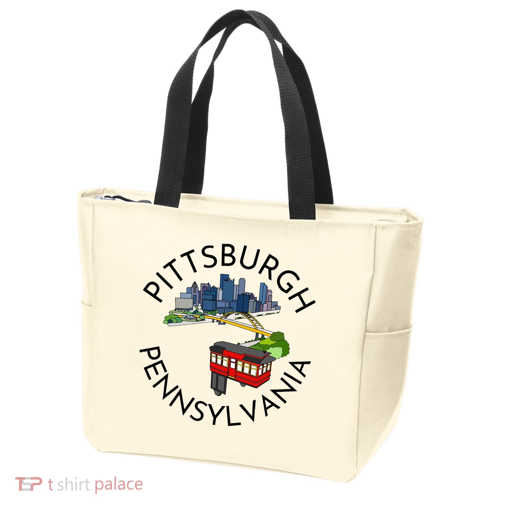 Pittsburgh Pennsylvania Steel City Skyline Bridge 412 Tote Bag