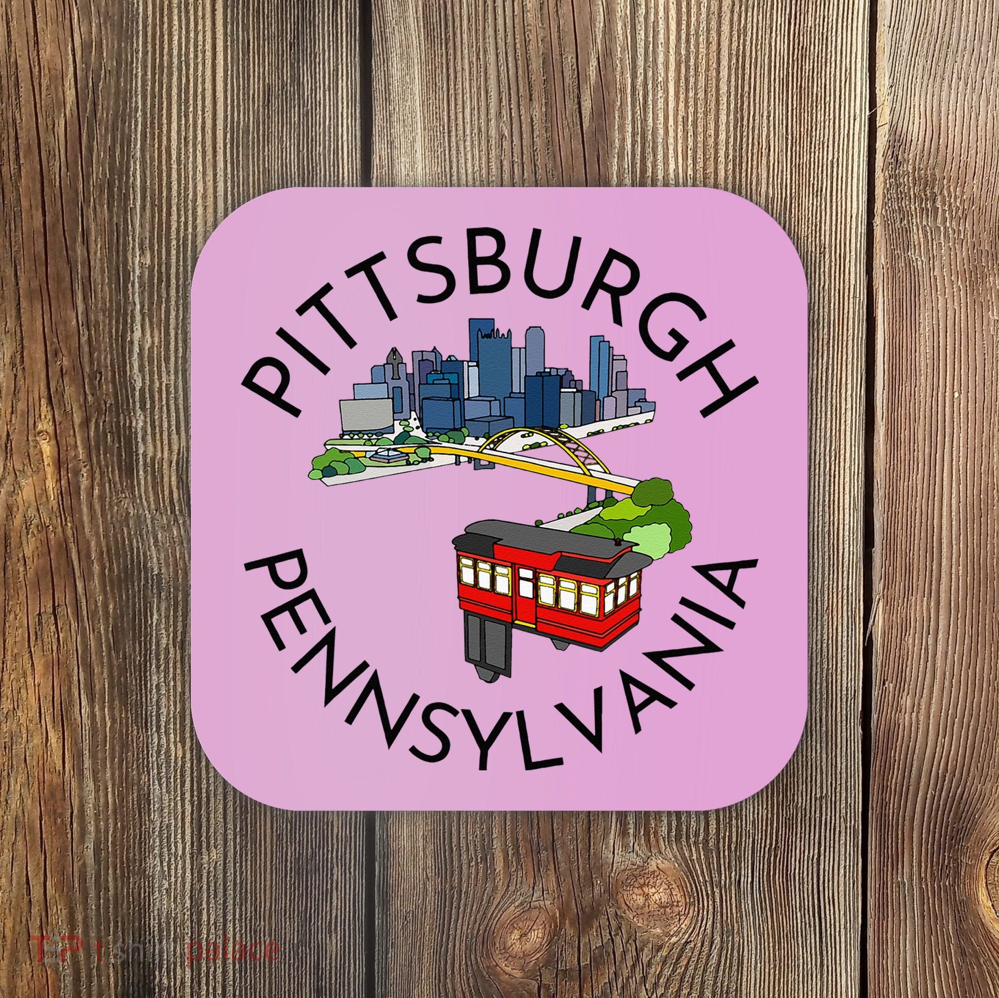 Pittsburgh Pennsylvania Steel City Skyline Bridge 412 Coaster