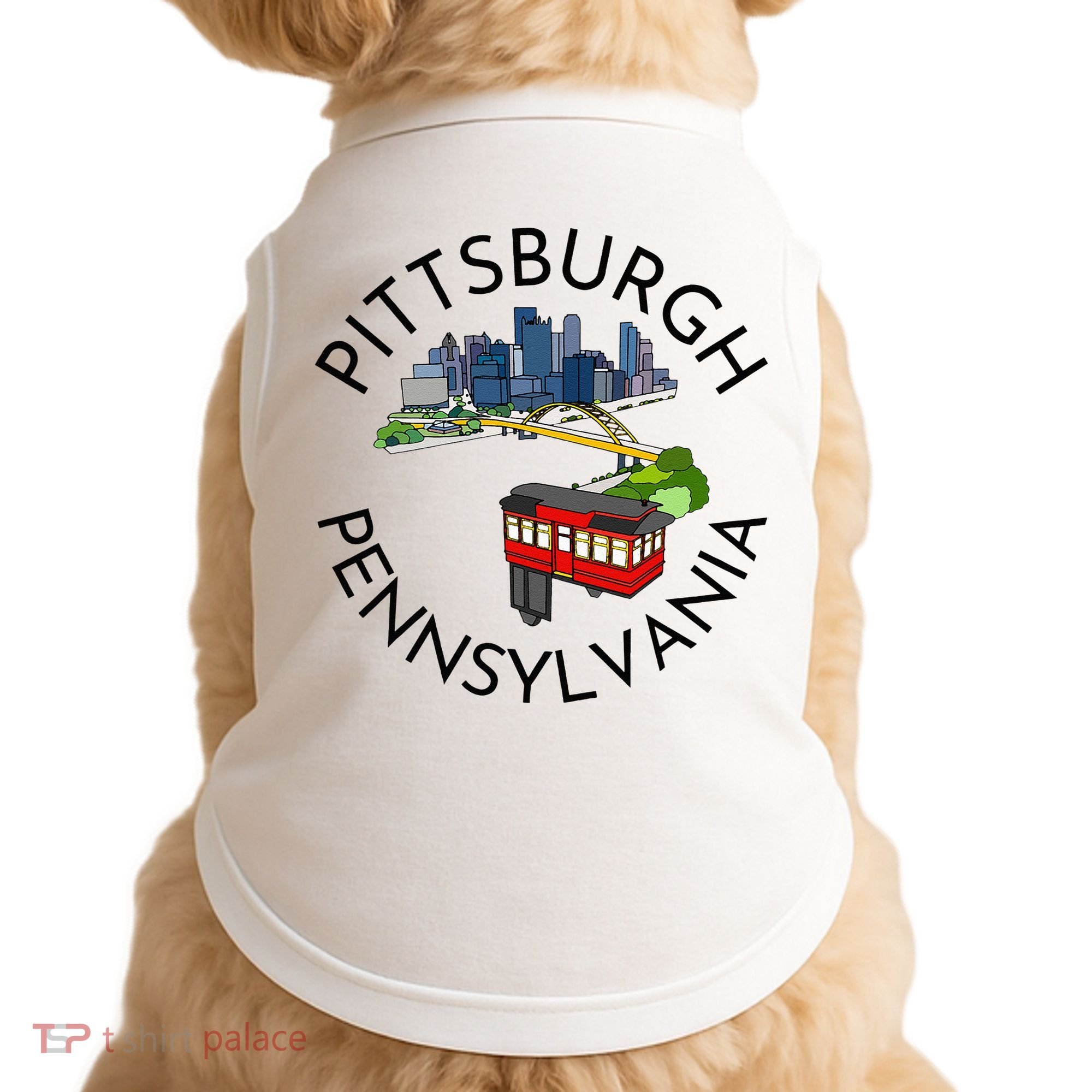 Pittsburgh Pennsylvania Steel City Skyline Bridge 412 Doggie Tank