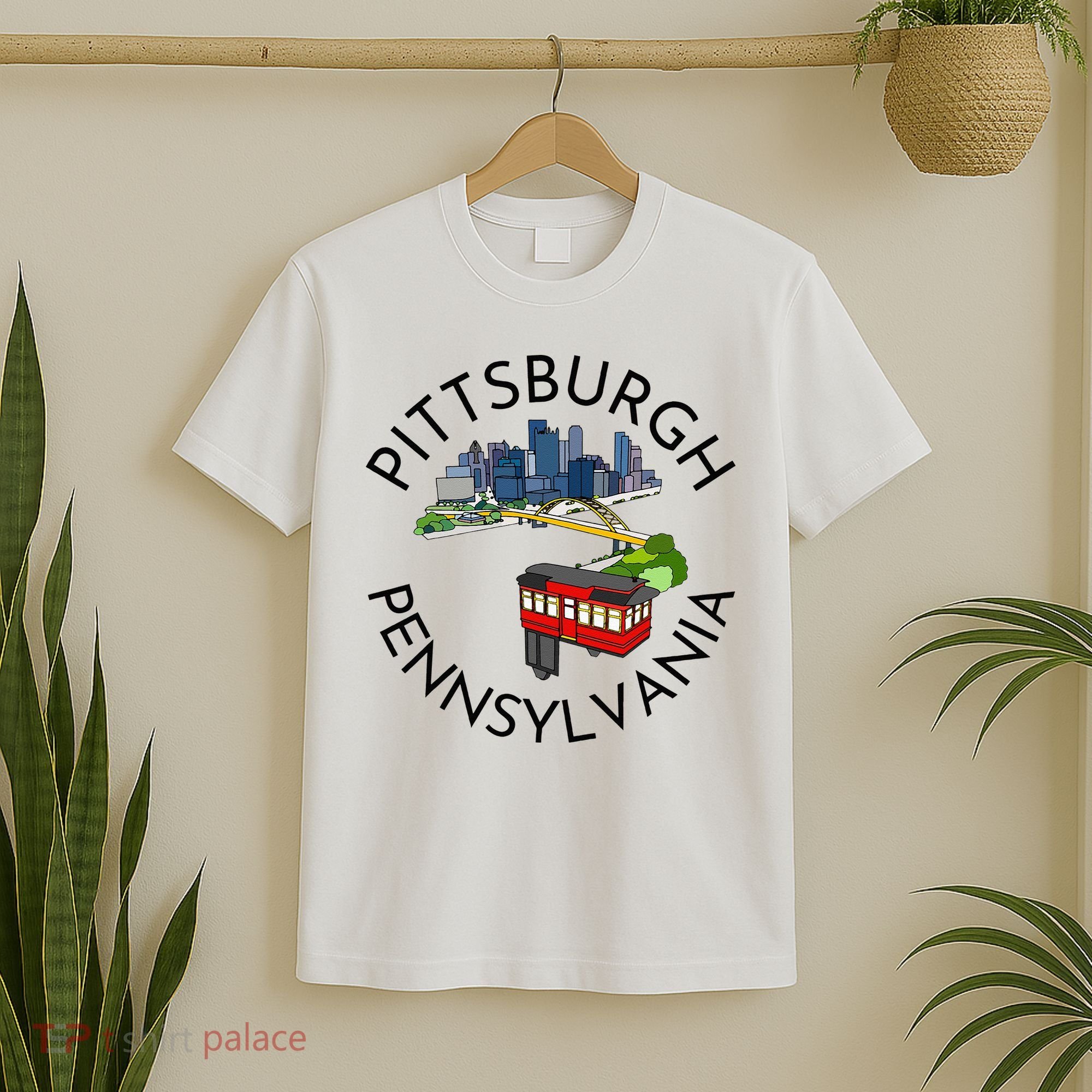 Pittsburgh Pennsylvania Steel City Skyline Bridge 412 T-Shirt