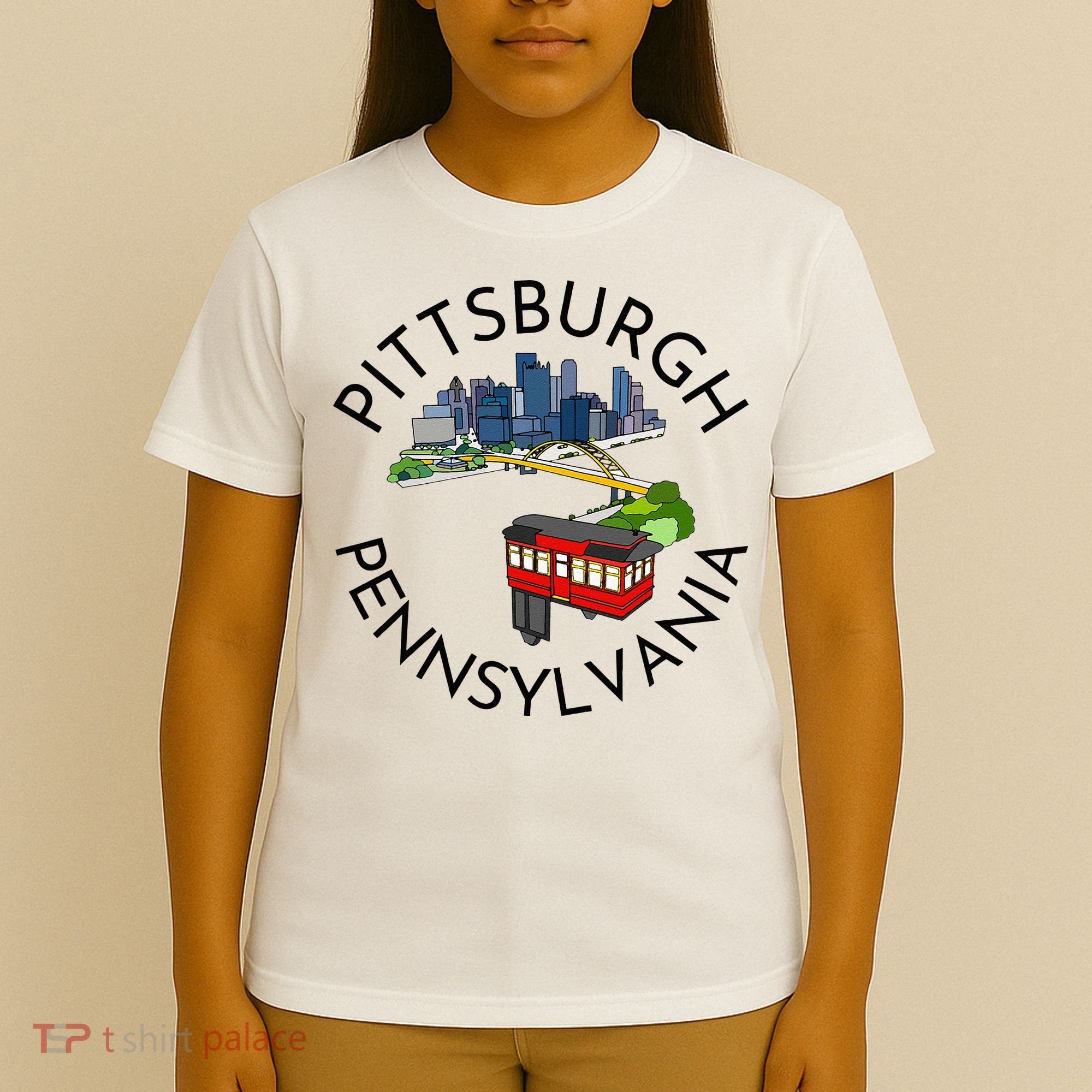 Pittsburgh Pennsylvania Steel City Skyline Bridge 412 T-Shirt