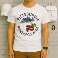Pittsburgh Pennsylvania Steel City Skyline Bridge 412 T-Shirt thumb 6