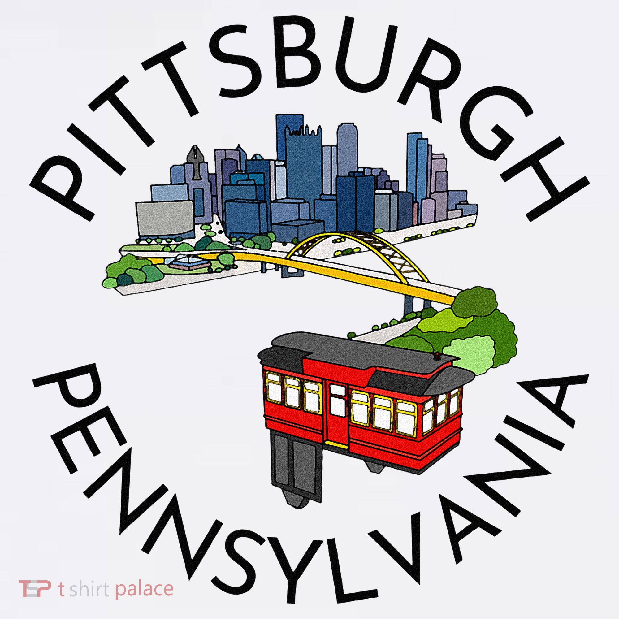 Pittsburgh Pennsylvania Steel City Skyline Bridge 412 T-Shirt