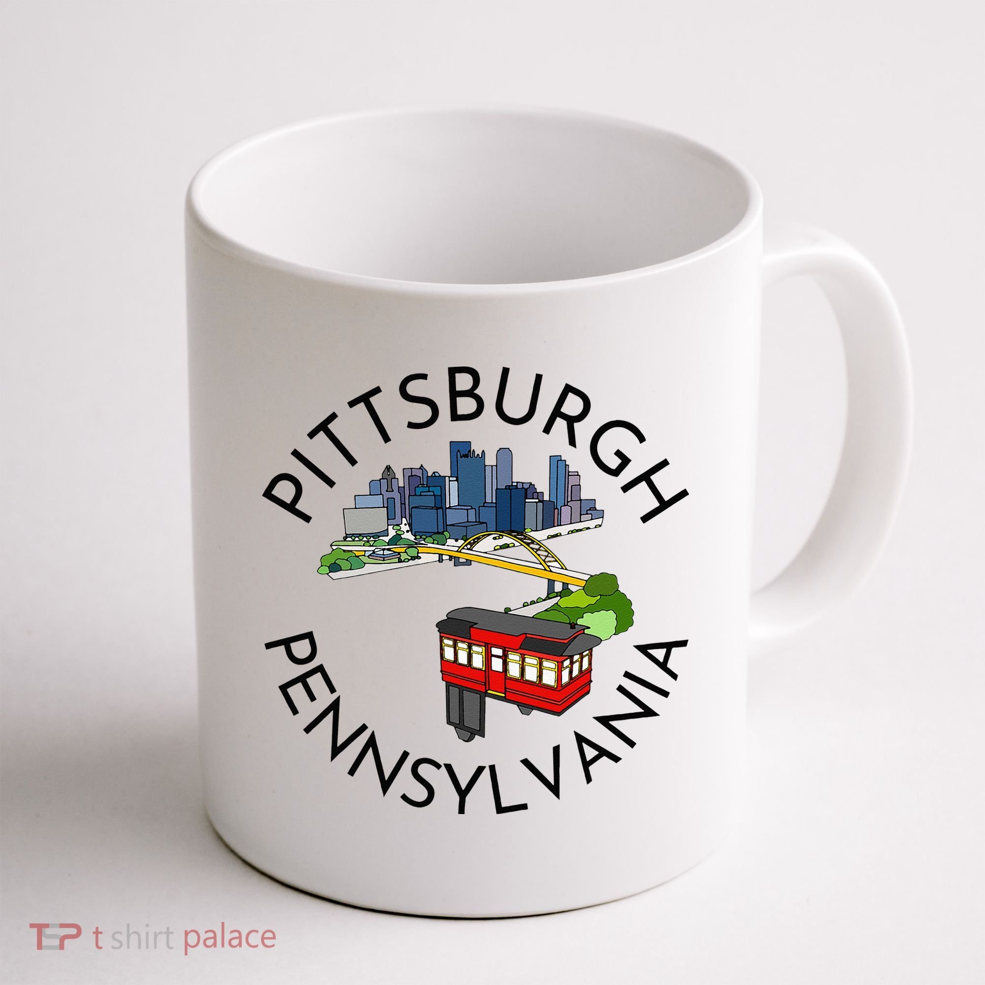 Pittsburgh Pennsylvania Steel City Skyline Bridge 412 Coffee Mug