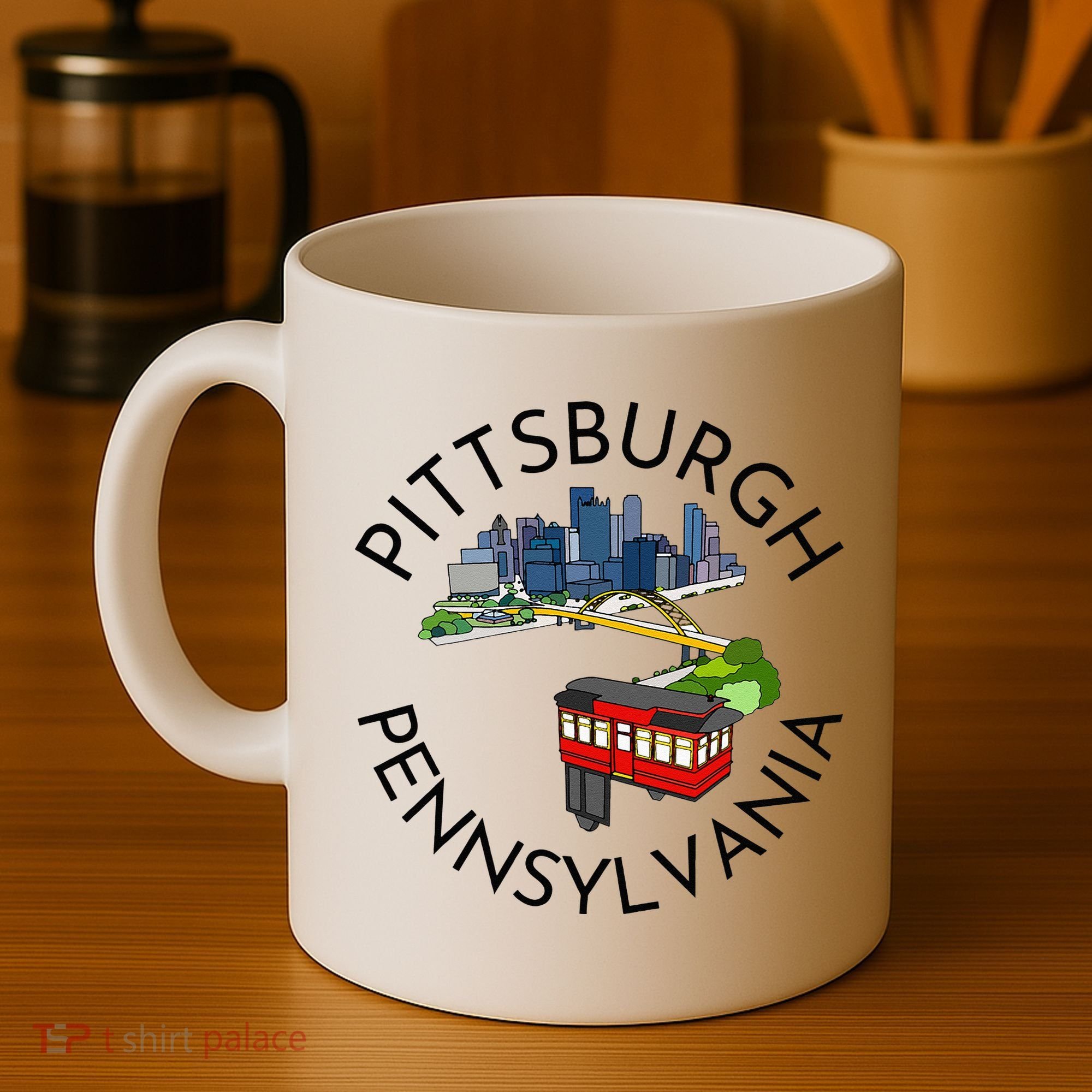 Pittsburgh Pennsylvania Steel City Skyline Bridge 412 Coffee Mug