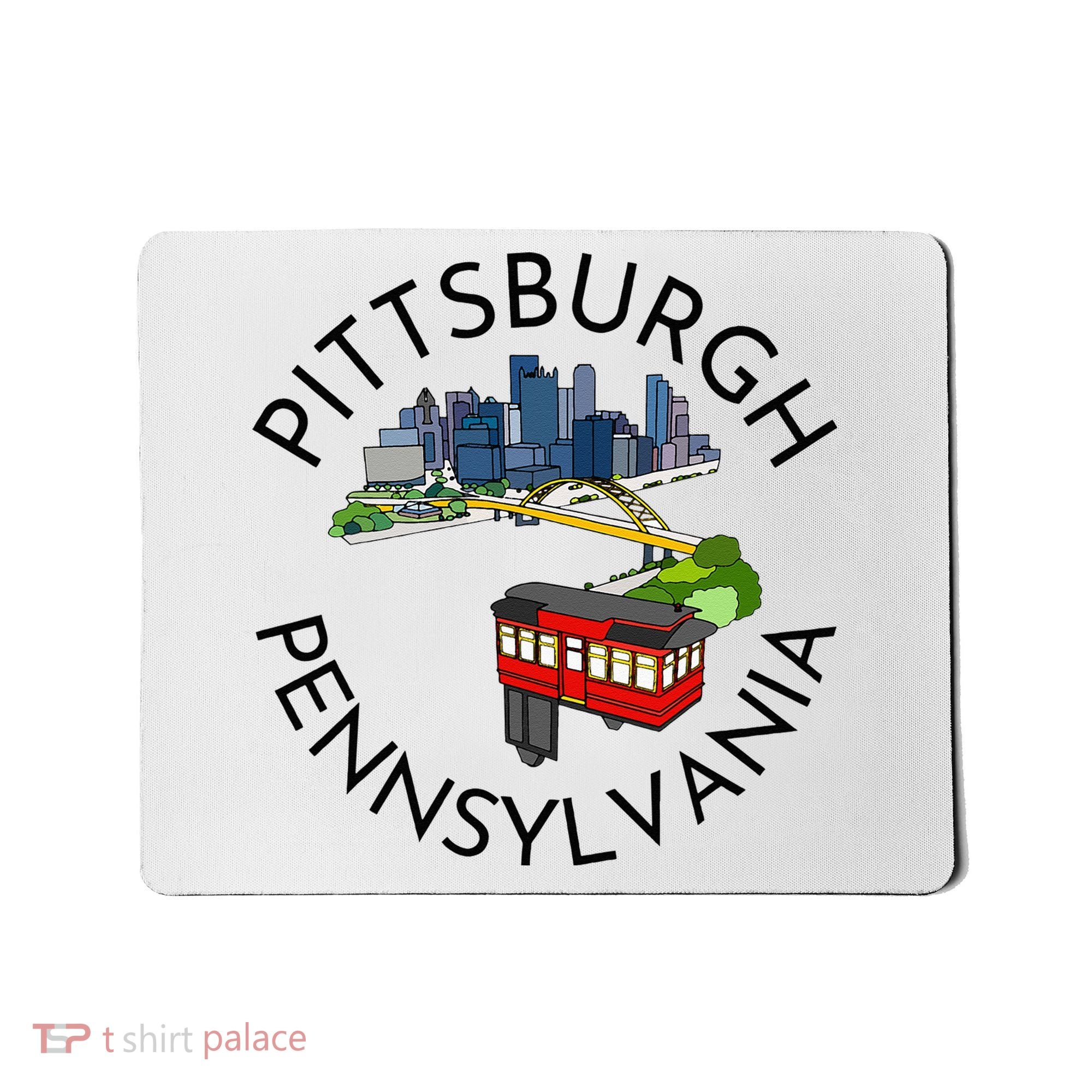 Pittsburgh Pennsylvania Steel City Skyline Bridge 412 Mousepad
