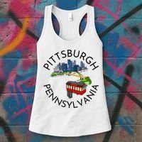Pittsburgh Pennsylvania Steel City Skyline Bridge 412 Women's Tank Top thumb 3