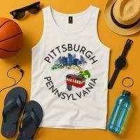 Pittsburgh Pennsylvania Steel City Skyline Bridge 412 Tank Top thumb 4