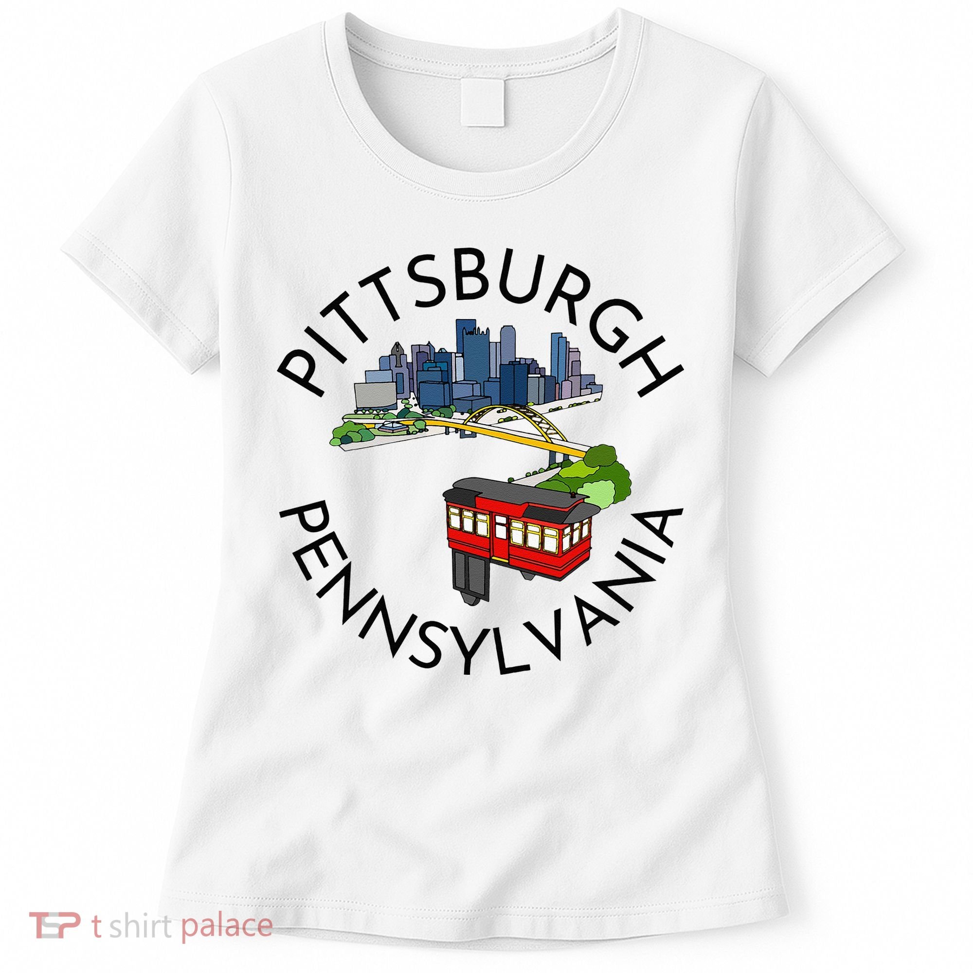 Pittsburgh Pennsylvania Steel City Skyline Bridge 412 Women's T-Shirt