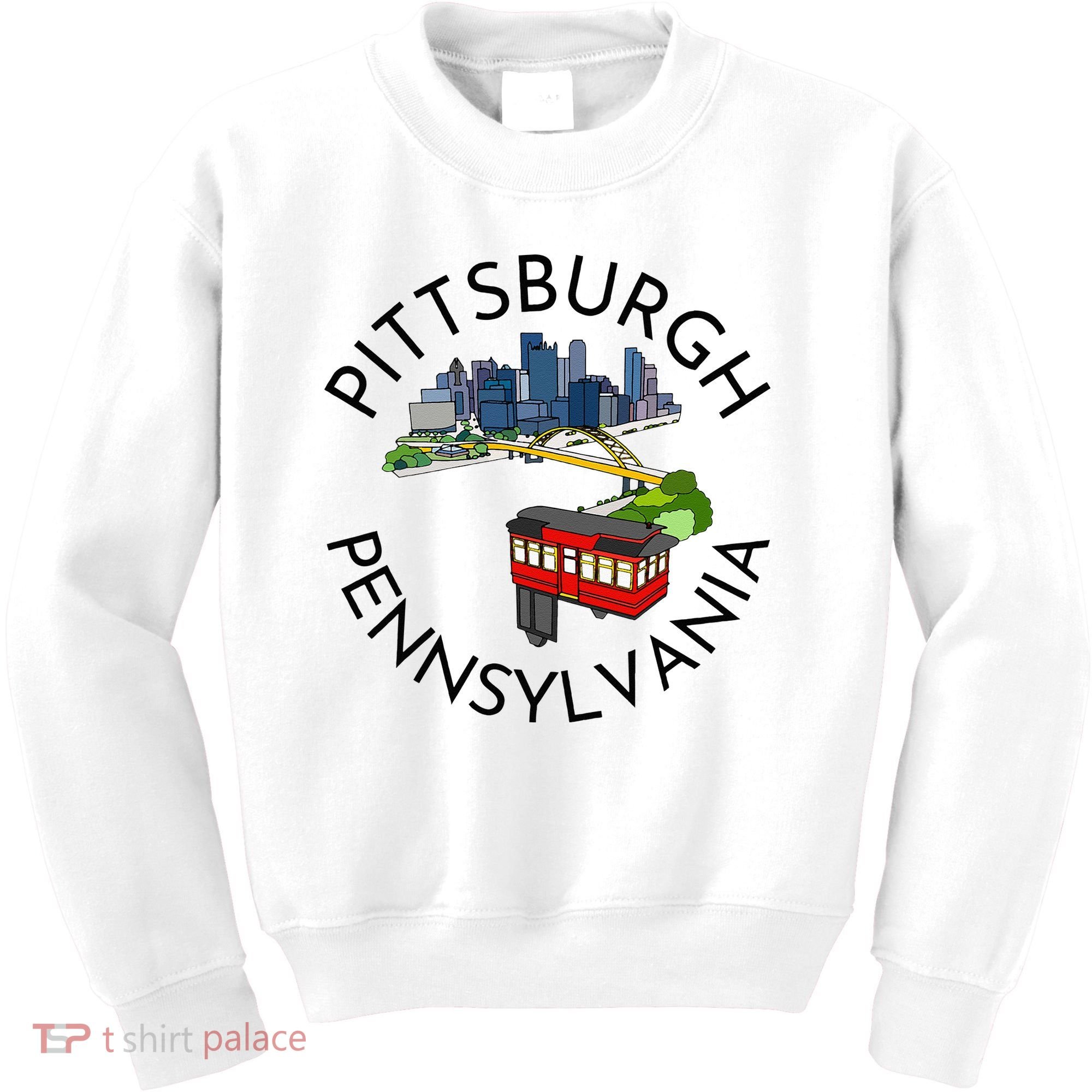Pittsburgh Pennsylvania Steel City Skyline Bridge 412 Kids Sweatshirt