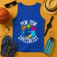 Pew Pew Specialist Shooting Paintball Gift Tank Top thumb 4