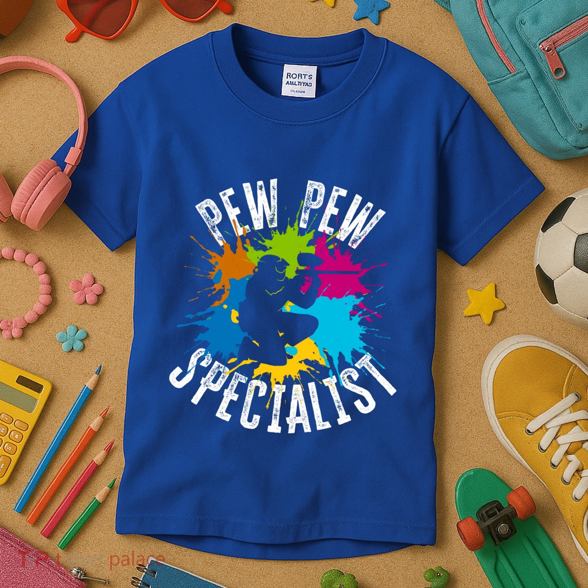 Pew Pew Specialist Shooting Paintball Gift Kids T-Shirt