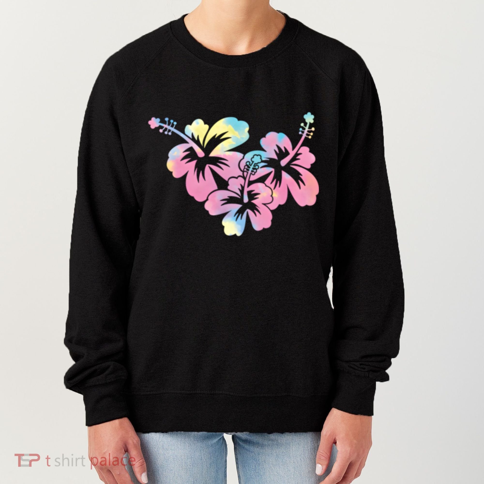 Palm Puff Summer Beach Hawaii Hibiscus Women's Sweatshirt
