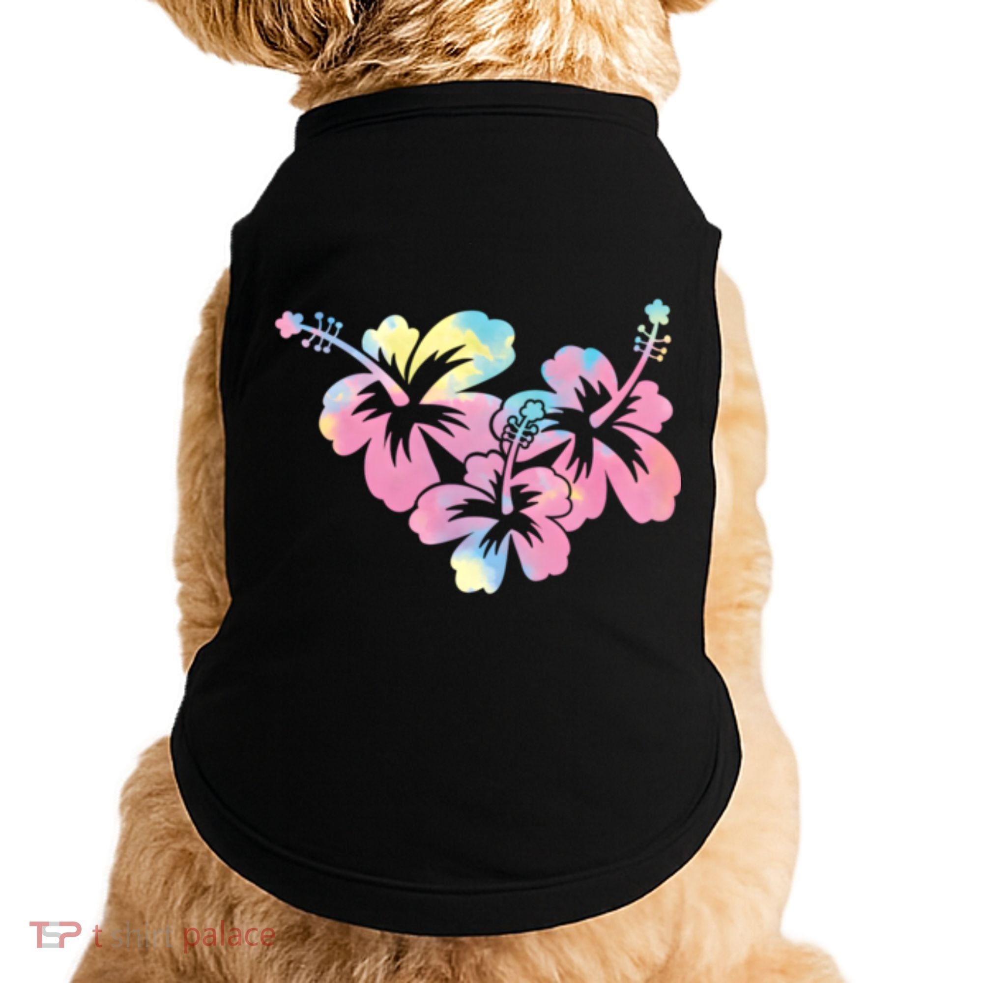 Palm Puff Summer Beach Hawaii Hibiscus Doggie Tank