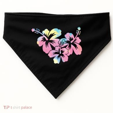 Palm Puff Summer Beach Hawaii Hibiscus USA-Made Doggie Bandana