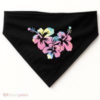 Palm Puff Summer Beach Hawaii Hibiscus USA-Made Doggie Bandana thumb 0